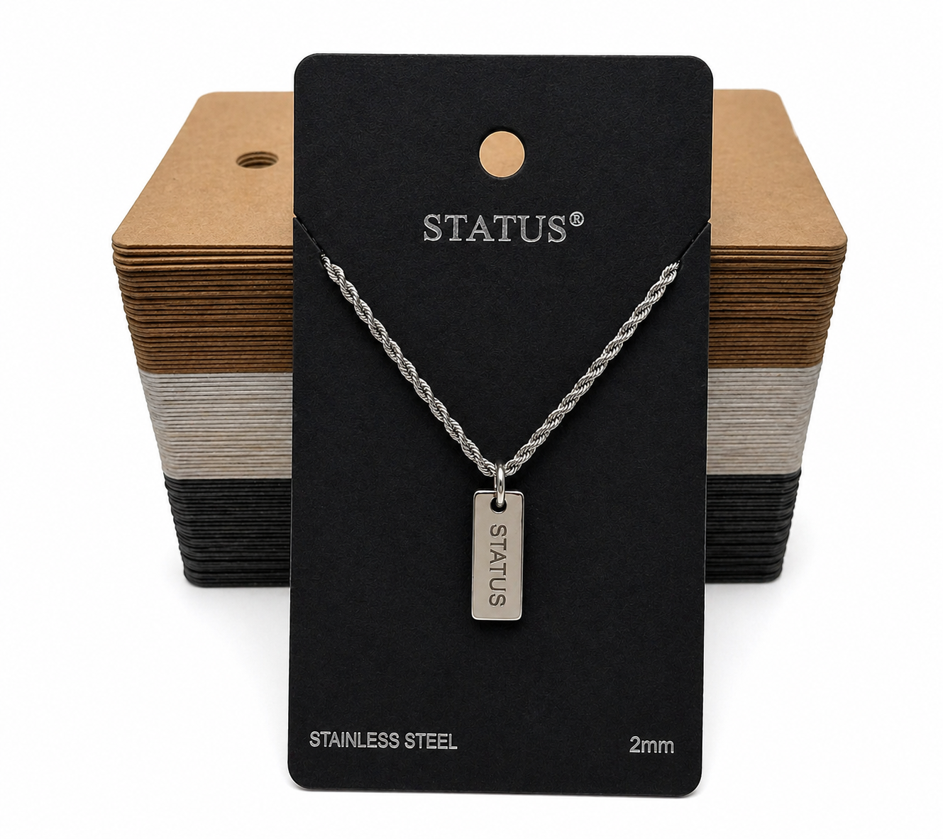 Engraved STATUS Logo Necklace