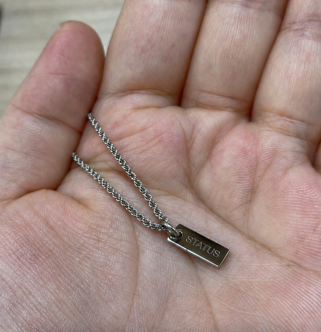 Engraved STATUS Logo Necklace