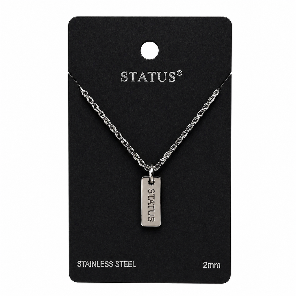 Engraved STATUS Logo Necklace