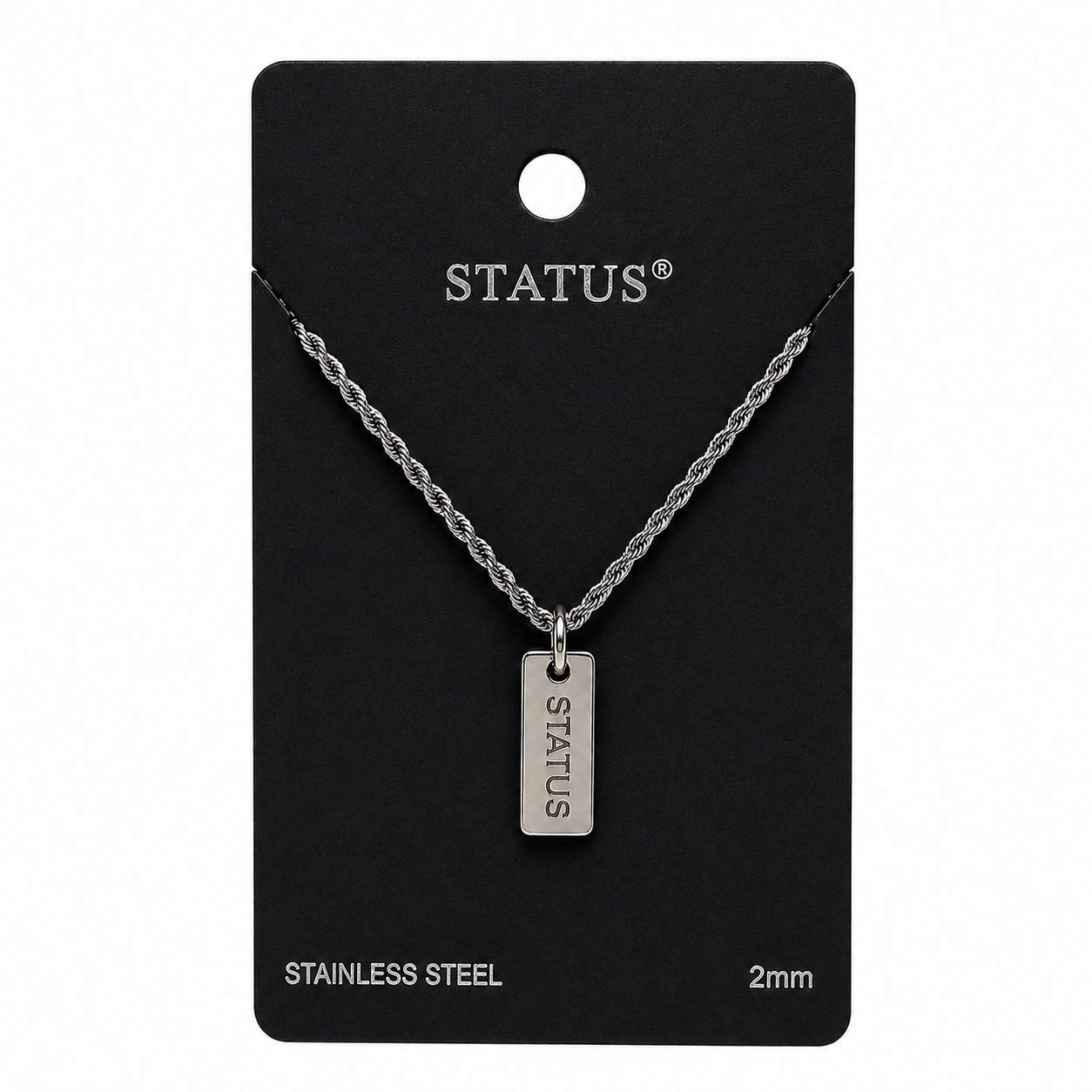 Engraved STATUS Logo Necklace