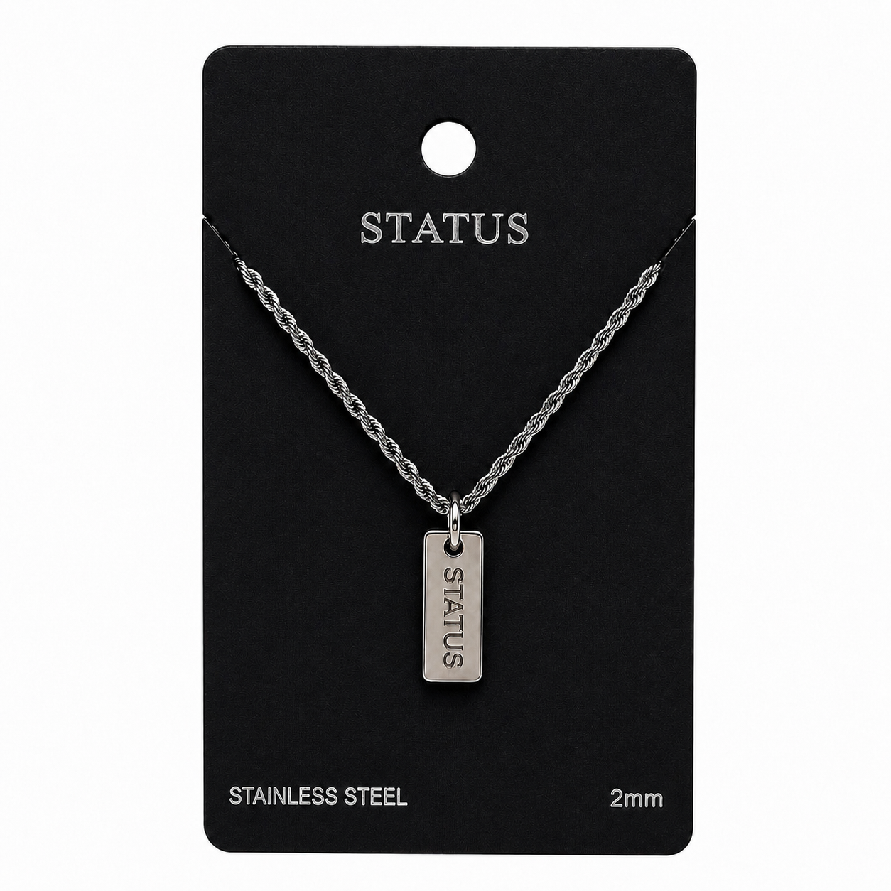 Engraved STATUS Logo Necklace