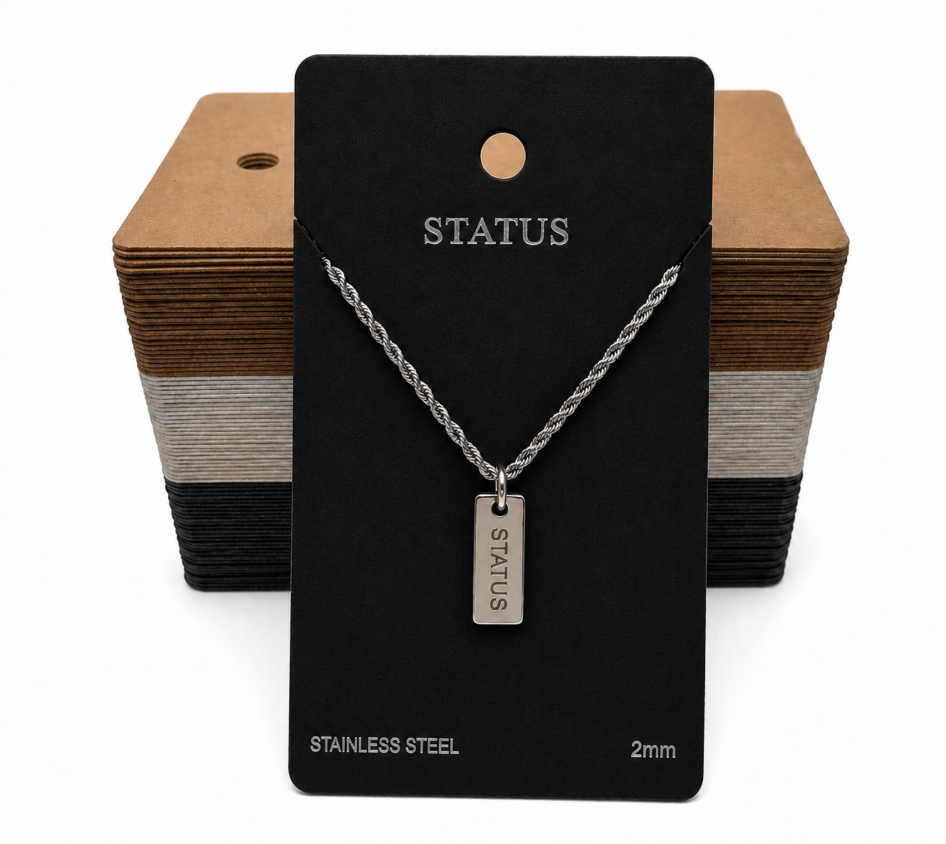 Engraved STATUS Logo Necklace